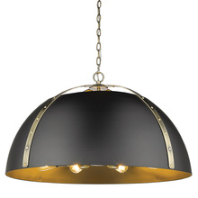  6928-8P AB-BLK - Aldrich AB 8 Light Pendant in Aged Brass